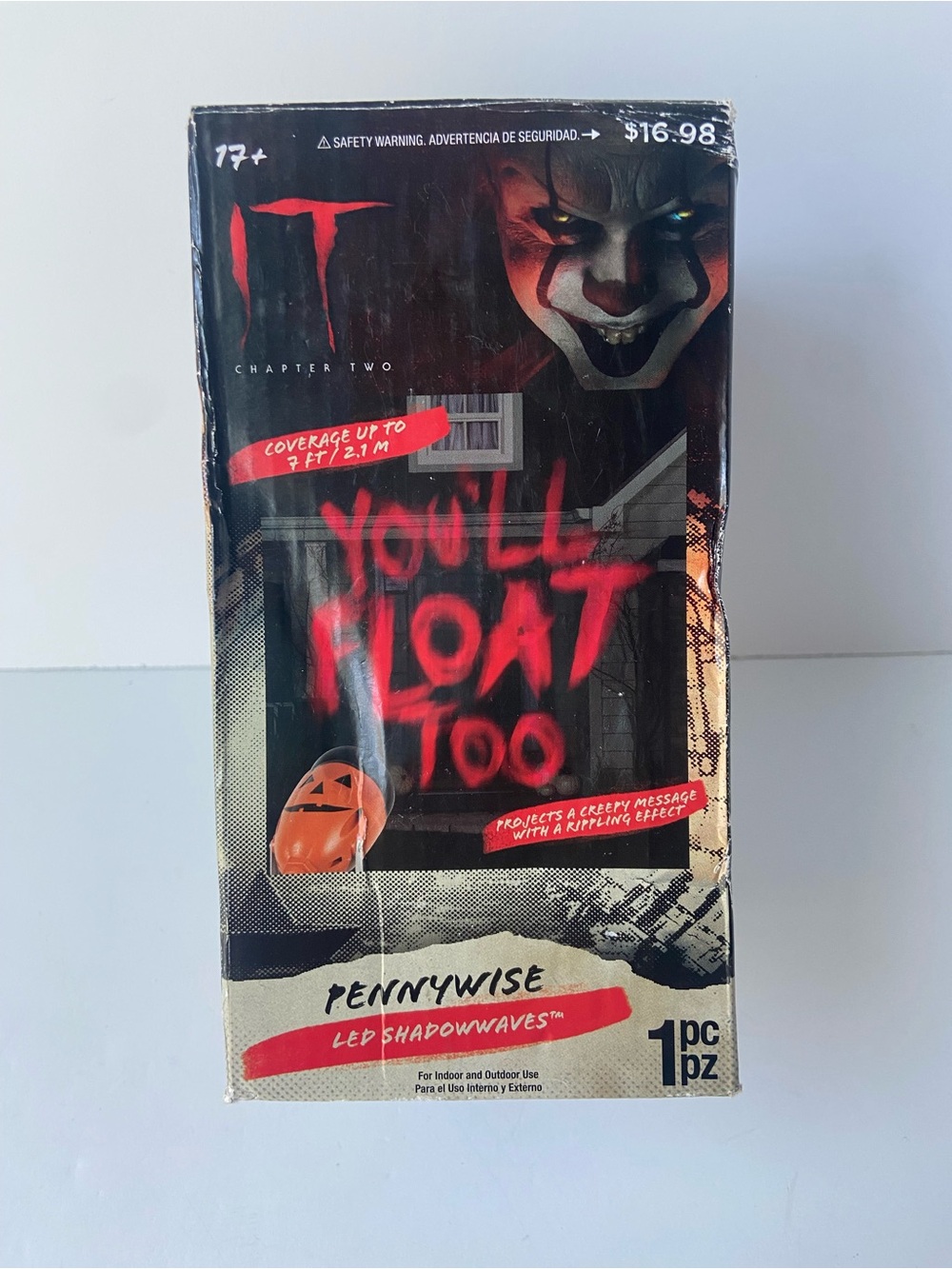 Gemmy Halloween Pennywise You'll Float Too LED Shadowwaves Projector USED